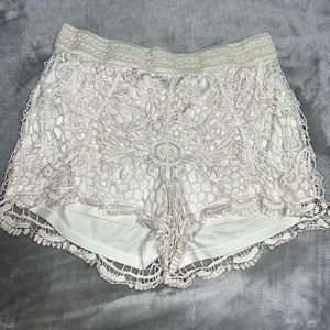 White Lace Shorts